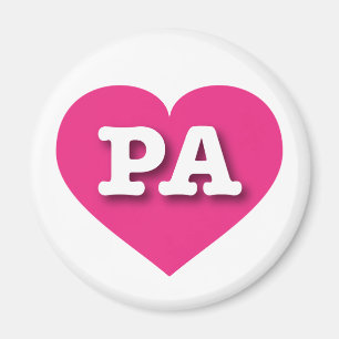 Aimant Pennsylvanie Hot Pink Heart - I love PA