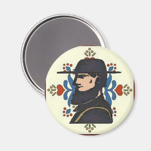 Aimant Pennsylvanie Néerlandaise Hex Sign Head (Recto/Verso)