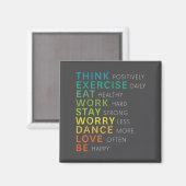 Aimant Pensée affirmative positive d'inspiration motivati (Recto/Verso)