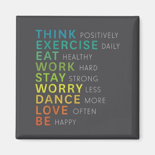 Aimant Pensée affirmative positive d'inspiration motivati (Devant)