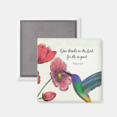 Aimant Pensée religieuse de fleurs de vous avec colibri (Recto/Verso)