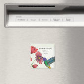 Aimant Pensée religieuse de fleurs de vous avec colibri (In Situ (Lave-vaisselle))