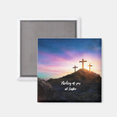 Aimant Penser à vous à Pâques texte éditable (Recto/Verso)