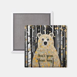 Aimant Penser à vous mignon ours Hug