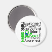 Aimant Pensez à l'environnement écologique Collage (Recto/Verso)