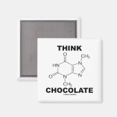 Aimant Pensez au chocolat (chimie de la molécule de théob (Recto/Verso)