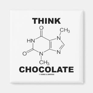 Aimant Pensez au chocolat (chimie de la molécule de théob