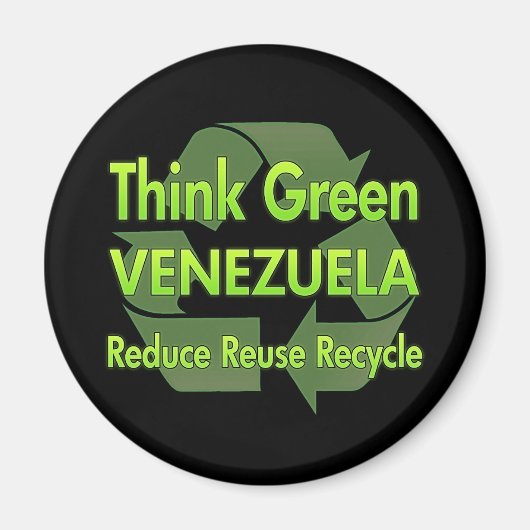 Aimant Pensez au Venezuela vert (Devant)
