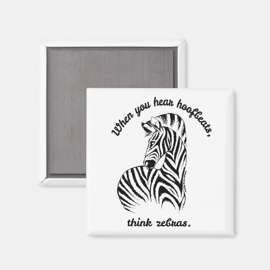 Aimant Pensez aux zèbres (Recto/Verso)