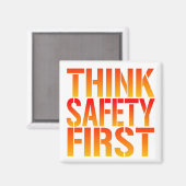 Aimant Pensez d'abord à la sécurité (Recto/Verso)
