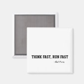 Aimant Pensez Fast Run Sport Football Qoute Athlètes (Recto/Verso)