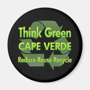 Aimant Pensez le Cap Vert vert