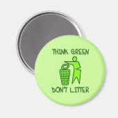 AIMANT PENSEZ VERT, NE LITTER PAS (Recto/Verso)
