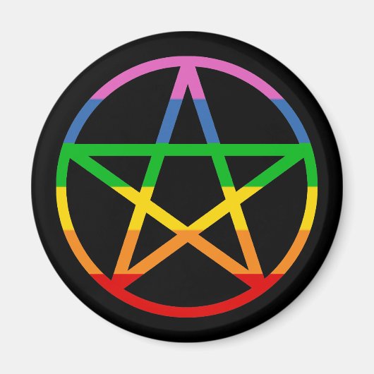 Aimant Pentacle arc-en-ciel (Devant)