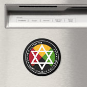 Aimant Pentacle de la Terre de l'Aube Dorée sur Fond Noir (In Situ (Lave-vaisselle))