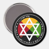 Aimant Pentacle de la Terre de l'Aube Dorée sur Fond Noir (Recto/Verso)