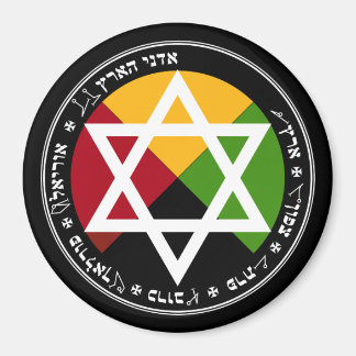 Aimant Pentacle de la Terre de l'Aube Dorée sur Fond Noir