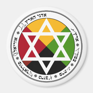 Aimant Pentacle de Terre de l'Aurore Dorée sur fond blanc