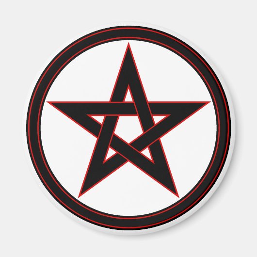 Aimant Pentacle noir et rouge (Devant)