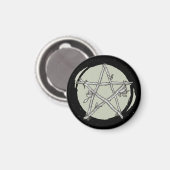 Aimant pentacle vert feuillu (Recto/Verso)