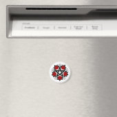 Aimant Pentagramme aux roses rouges (In Situ (Lave-vaisselle))