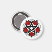 Aimant Pentagramme aux roses rouges (Recto/Verso)