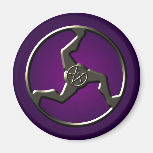 Aimant Pentagramme de Triskelion Symboles anciens Purple (Devant)
