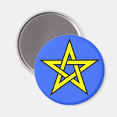 Aimant Pentagramme jaune sur bleu (Recto/Verso)