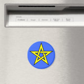 Aimant Pentagramme jaune sur bleu (In Situ (Lave-vaisselle))
