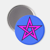 Aimant Pentagramme Magenta sur bleu (Recto/Verso)