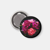 Aimant Peonées Dramatiques Roses Et Violettes (Recto/Verso)