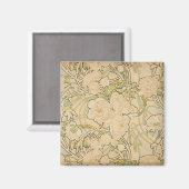 Aimant Peonies d'Alphonse Mucha, Art Nouveau Vintage (Recto/Verso)