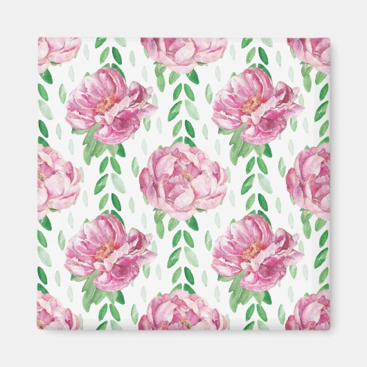 Aimant Peonies d'aquarelle rose (Devant)