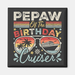 Aimant Pepaw du Carré de vacances de croisière anniversai