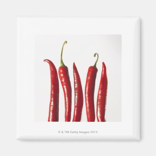 Aimant Peppers chili dans une rangée (Devant)