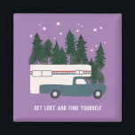 Aimant PERDEZ-VOUS ET TROUVEZ-VOUS Camper Camper RVing<br><div class="desc">PERDEZ-VOUS ET TROUVEZ-VOUS ! Touchez la route avec cet aimant doux avec un camionneur rétro vintage dans les arbres et les étoiles la nuit. Customisez-le en ajoutant votre propre texte. Consultez mon magasin pour en savoir plus !</div>