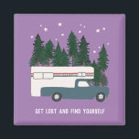 Aimant PERDEZ-VOUS ET TROUVEZ-VOUS Camper Camper RVing<br><div class="desc">PERDEZ-VOUS ET TROUVEZ-VOUS ! Touchez la route avec cet aimant doux avec un camionneur rétro vintage dans les arbres et les étoiles la nuit. Customisez-le en ajoutant votre propre texte. Consultez mon magasin pour en savoir plus !</div>