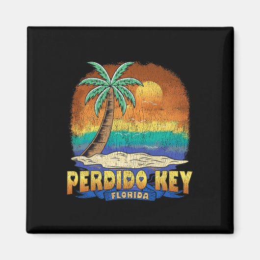 Aimant Perdido Key Floride Vintage Souvenir dénudé (Devant)