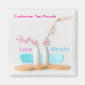 Aimant Perdre du poids Diète Objectifs Fleurs (Devant)