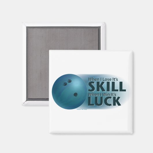 Aimant Perdre la compétence Gagner la chance Bowling bleu (Recto/Verso)