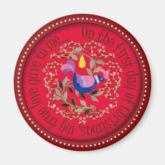 Aimant Perdrix dans un poirier (Devant)