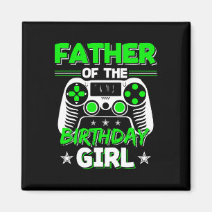Aimant Père De L'Anniversaire Fille Vidéo Jeu Anniversair