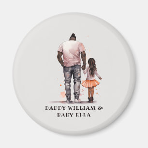 Aimant Père et fille noirs personnalisées (4)