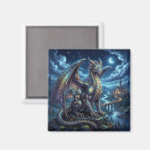 Aimant Père et Fils Dragons Célestes au Clair de Lune (Recto/Verso)