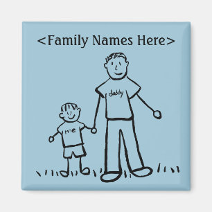 Aimant Père & Fils Personnalisé Famille Personalisé Carac