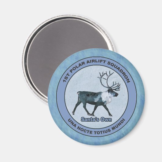 Aimant Père Noël 1er Polar Airlift Sqdn - Subduit (Recto/Verso)