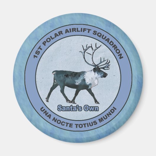 Aimant Père Noël 1er Polar Airlift Sqdn - Subduit (Devant)