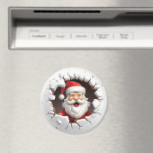 Aimant père Noël 3D émerge de la glace (In Situ (Lave-vaisselle))