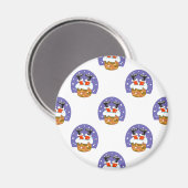 Aimant Père Noël À Chimney, Neige, Noël, Nouvel An (Recto/Verso)