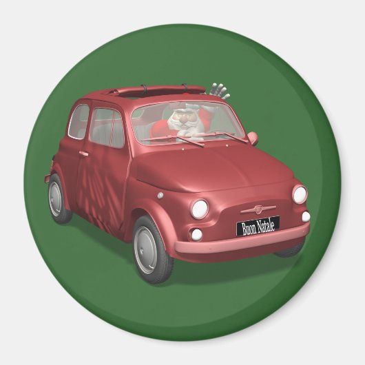 Aimant Père Noël À Fiat 500 (Devant)